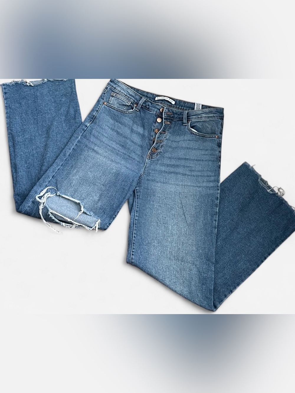 Celebrity Pink Distressed Boyfriend Jeans in Medium Blue